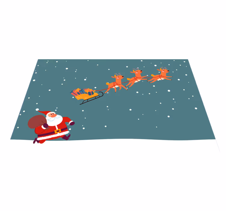 Individual de mesa navideño paseo en trineo de santa - TenVinilo
