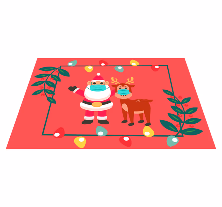 Individual de mesa navideño santa y trineo - TenVinilo