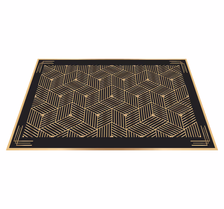 Individual de mesa patrón geométrico dorado - TenVinilo