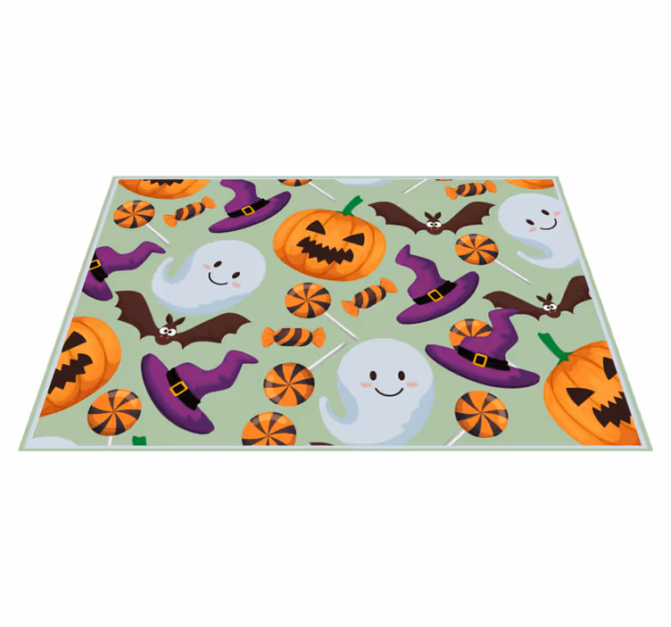 Individual de mesa halloween elementos coloridos - TenVinilo