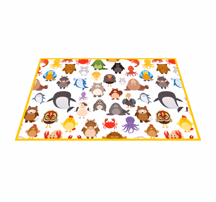 Individual de mesa infantil colección de animales coloridos - TenVinilo