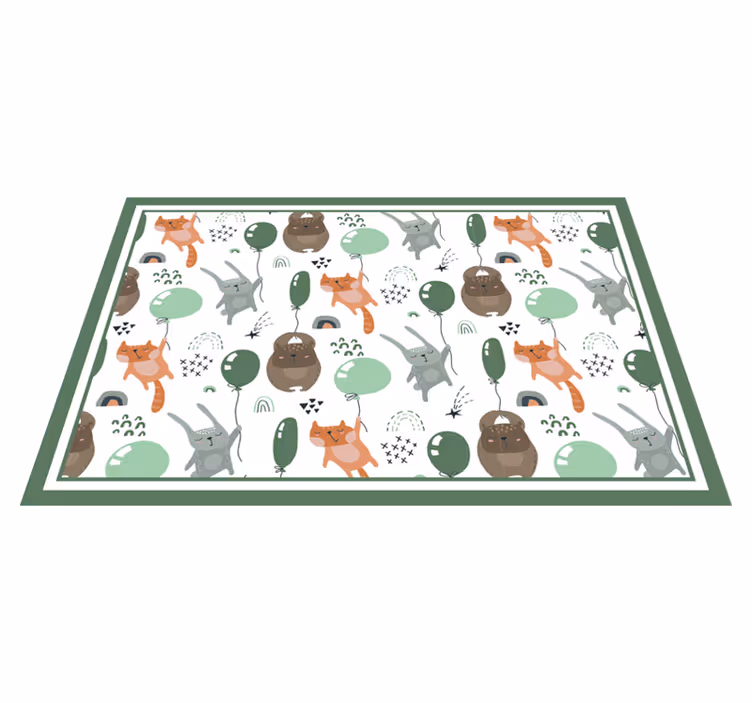 Individual de mesa infantil con divertidos patrones animales - TenVinilo