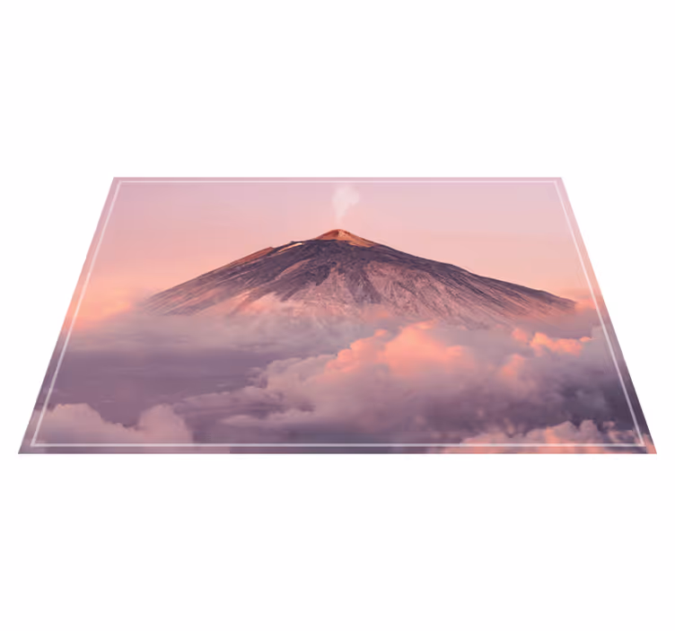 Individual mesa moderno paisaje de montañas volcánicas - TenVinilo