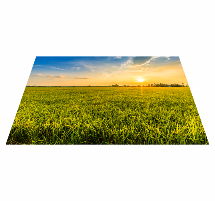 Individual mesa personalizable campo de arroz al atardecer - TenVinilo