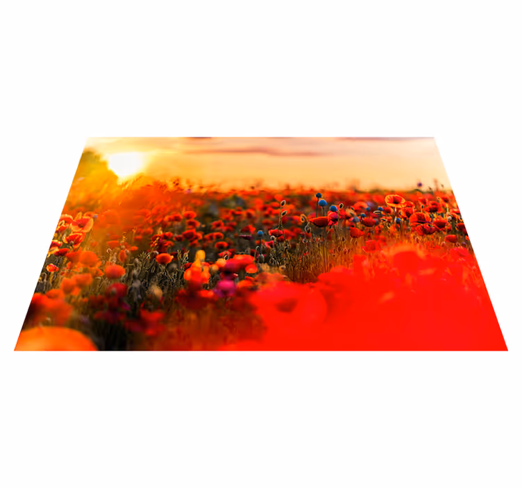 Individual de mesa patrón campo de amapolas sereno - TenVinilo