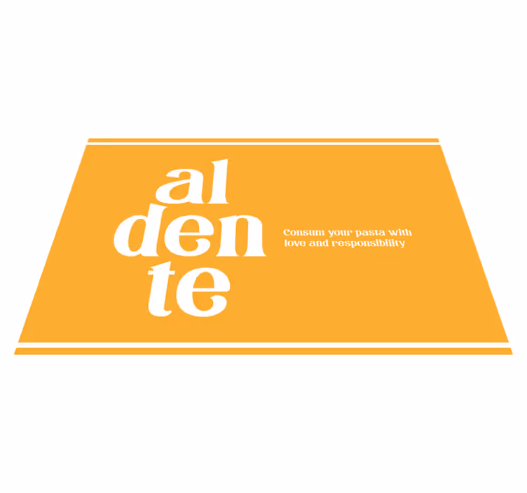 Individual de mesa frase recordatorio culinario aldente - TenVinilo