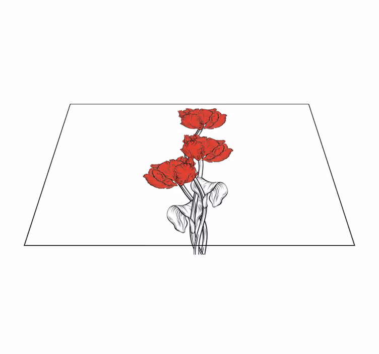 Individual mesa original arreglo floral rojo - TenVinilo