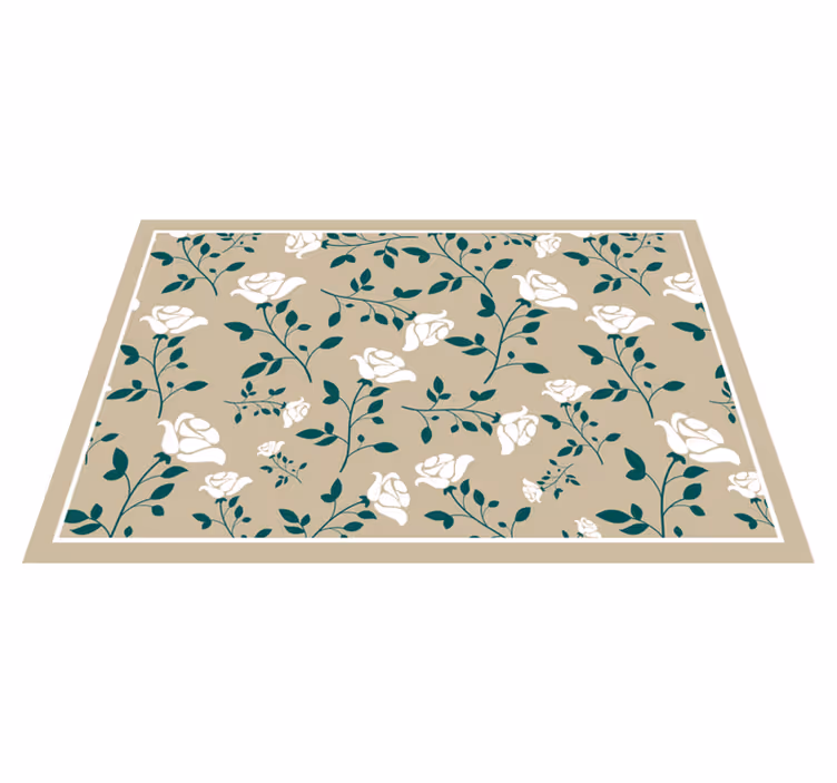 Individual de mesa patrón verde floral - TenVinilo