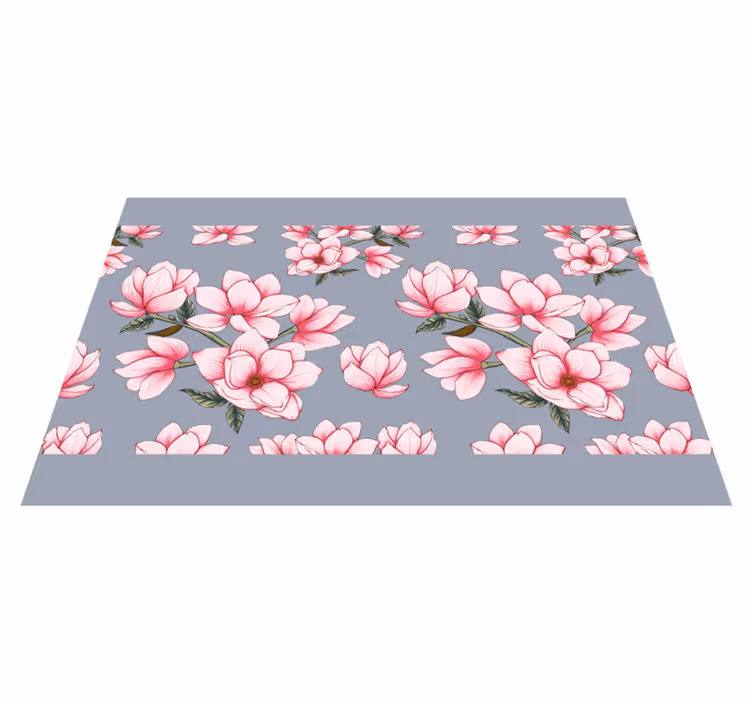 Individual mesa original patrón floral magnolia rosa - TenVinilo