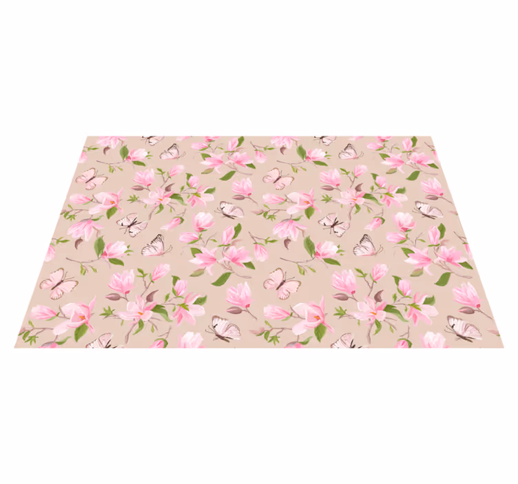 Individual mesa original motivo floral de mariposas - TenVinilo