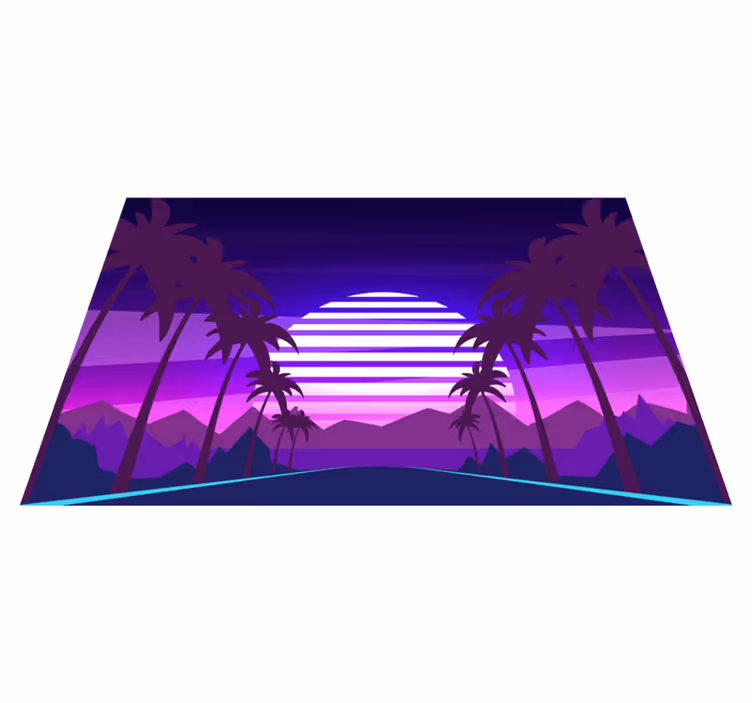 Individual mesa moderno paisaje de atardecer tropical - TenVinilo