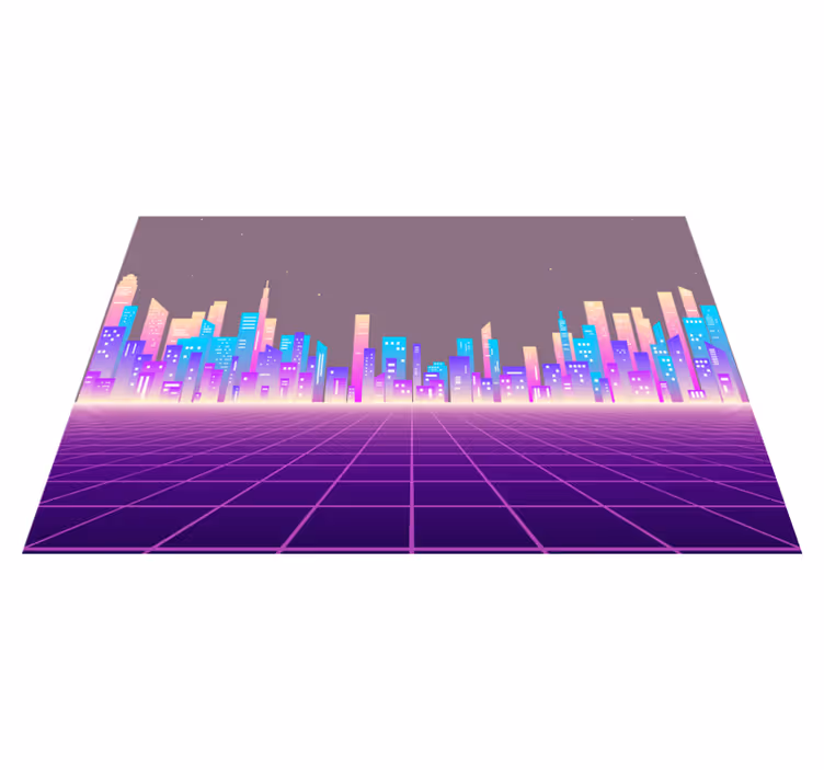 Individual mesa moderno paisaje urbano futurista - TenVinilo