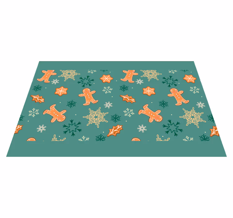 Individual de mesa navideño patrones de galleta de jengibre - TenVinilo