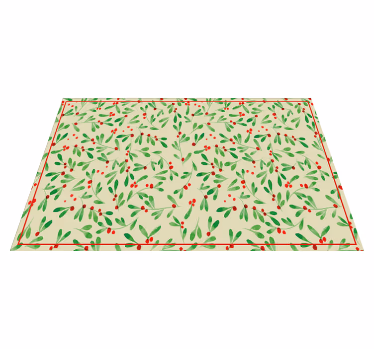Individual de mesa navideño patrón de hojas festivas - TenVinilo