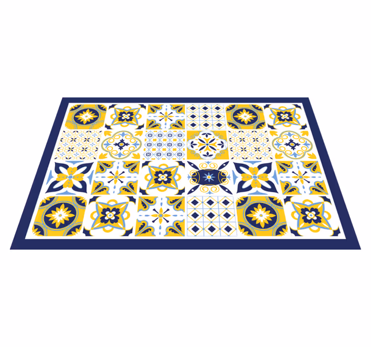 Individual de mesa patrón azulejos coloridos - TenVinilo