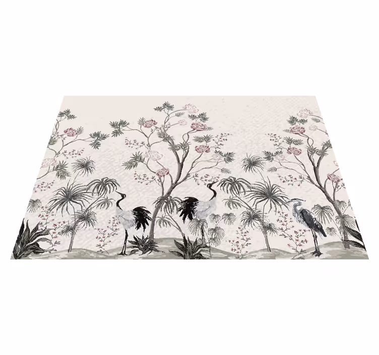 Individual de mesa infantil grúas entre flores - TenVinilo