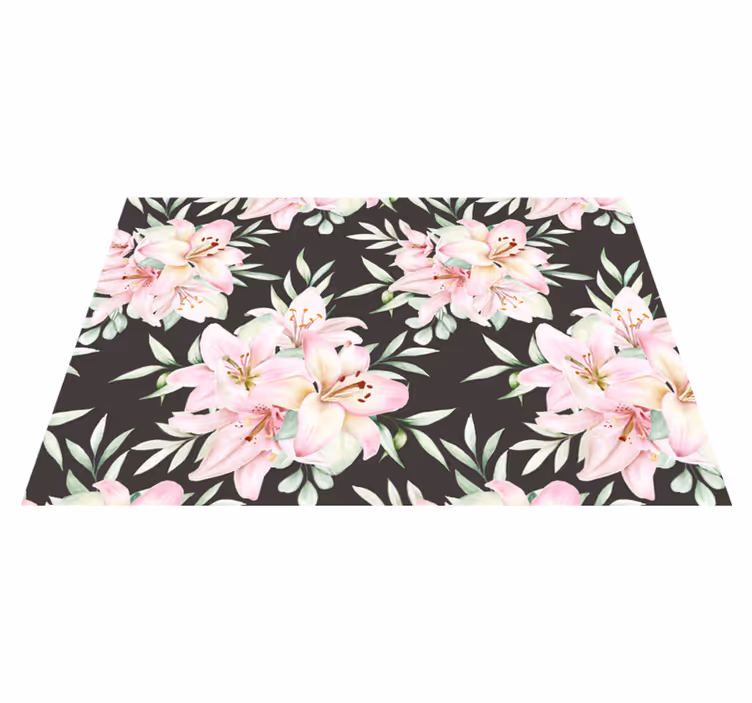 Individual mesa original lirios rosados florales - TenVinilo