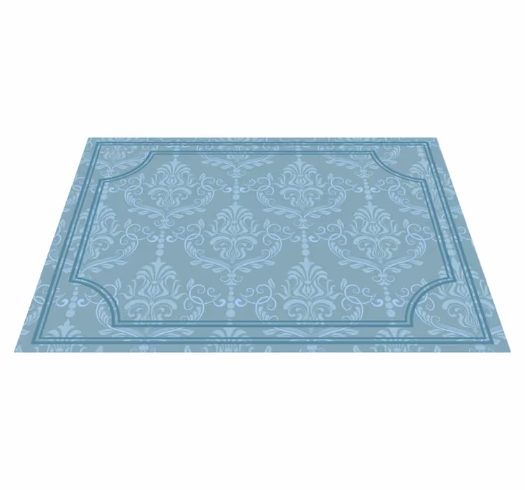 Mantel individual elegante barroco floral azul - TenVinilo