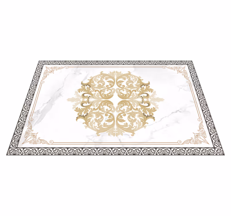 Mantel individual elegante mármol blanco barroco - TenVinilo