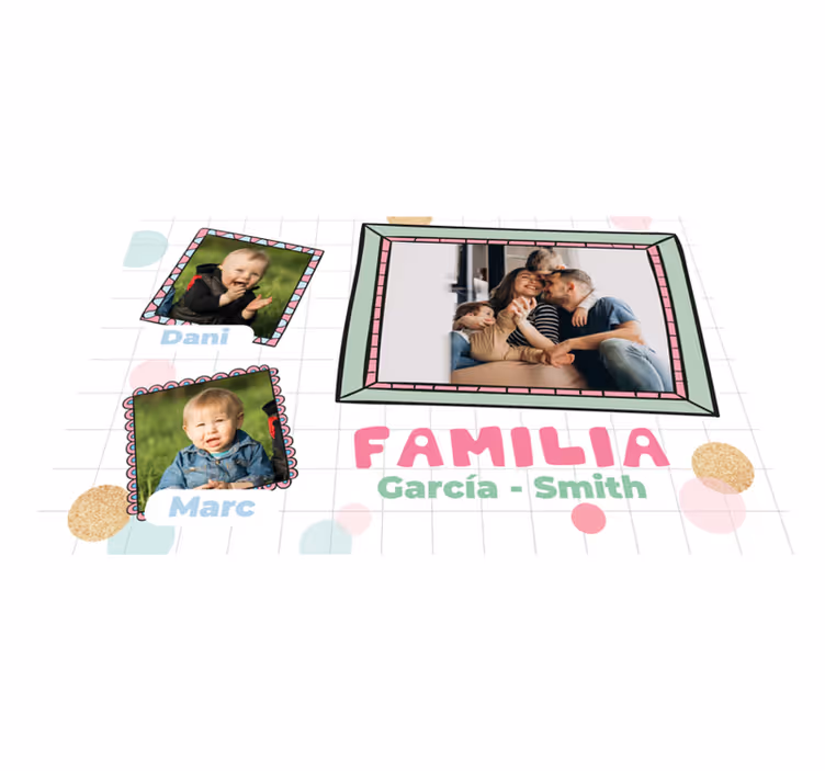 Mantel individual personalizable "Marcos de familia con nombres"" - TenVinilo