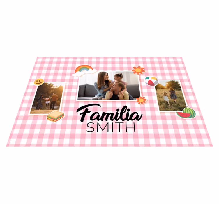 Mantel individual personalizable familia de picnic - TenVinilo