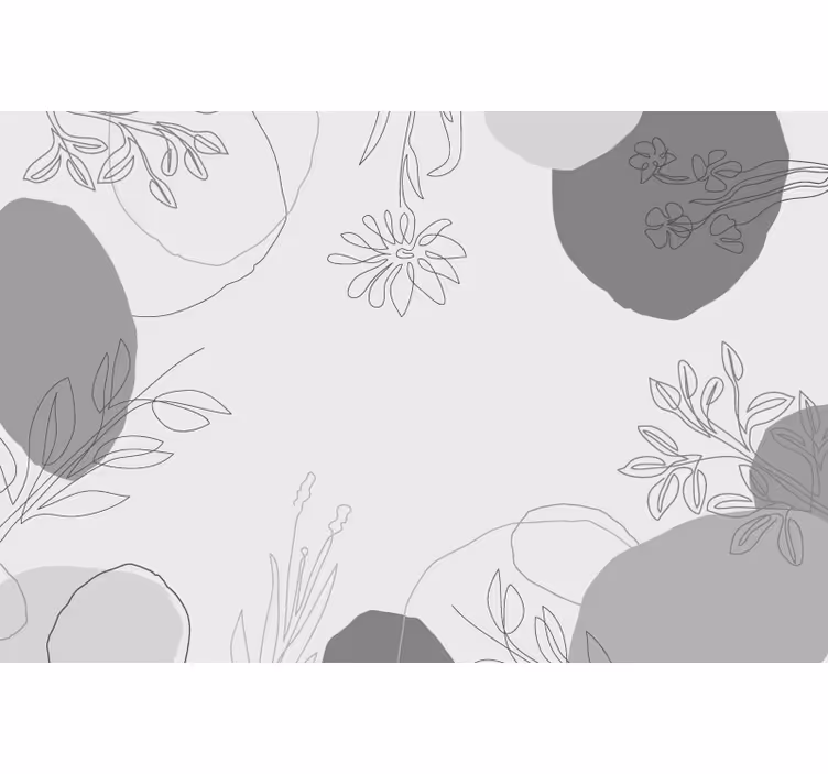 Mural para cocina tonos grises botánicos - TenVinilo