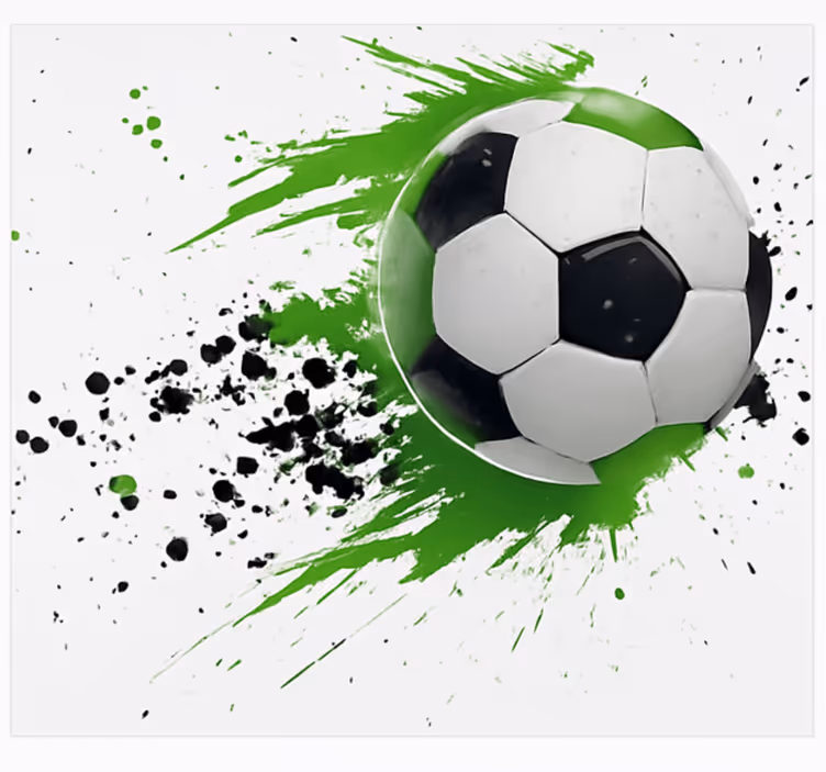 Mural juvenil balón de fútbol verde - TenVinilo