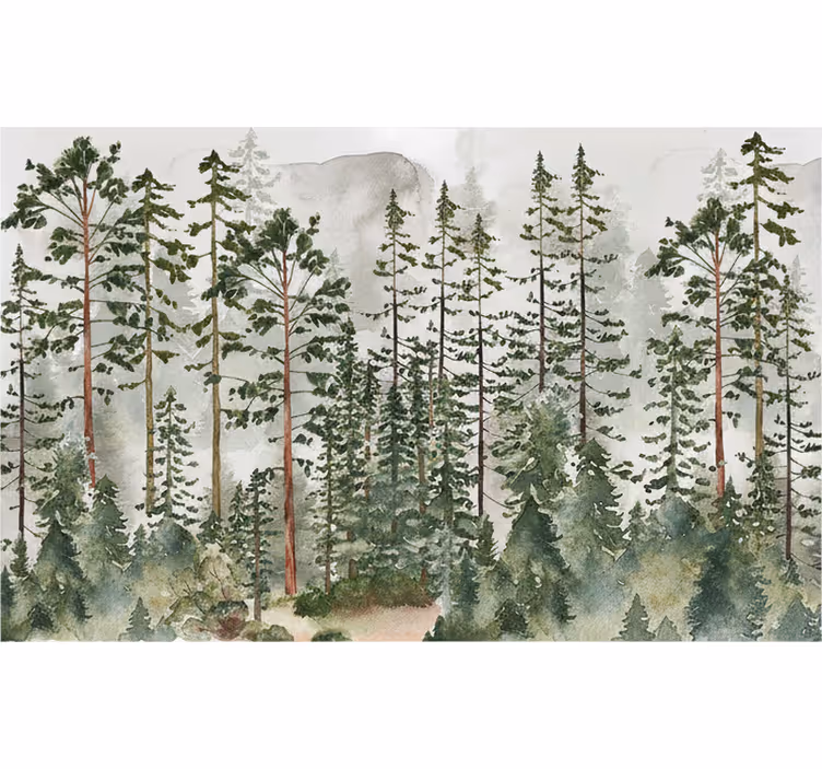 Mural de bosque decoración de pared infantil - TenVinilo
