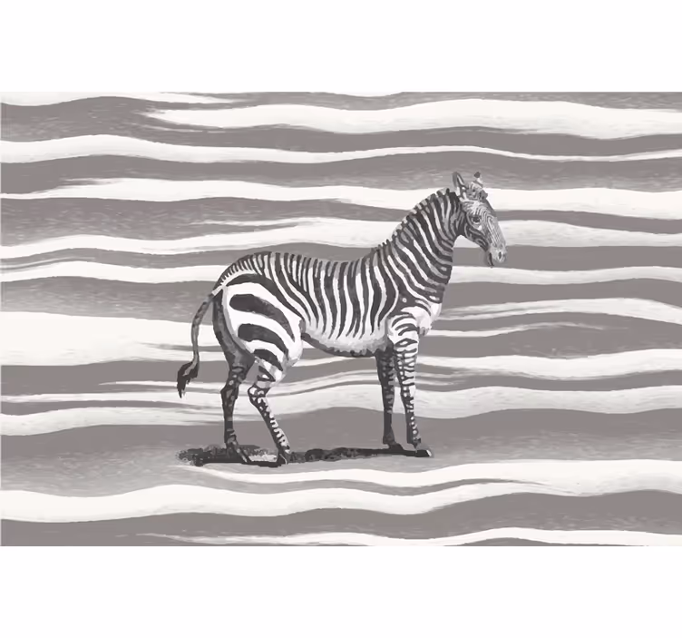 Mural africano ilustración de cebra vintage - TenVinilo