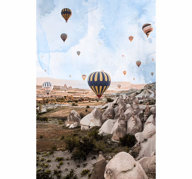 Mural de desierto globos de aire de capadocia - TenVinilo