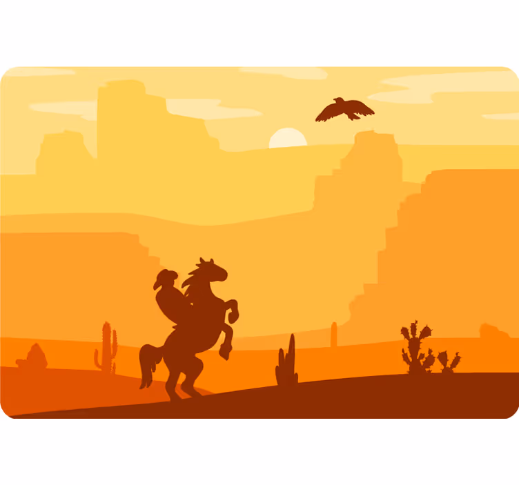 Mural de desierto paisaje de vaquero - TenVinilo