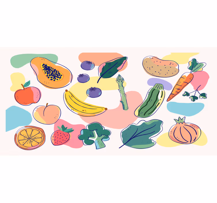 Mural para cocina frutas coloridas - TenVinilo