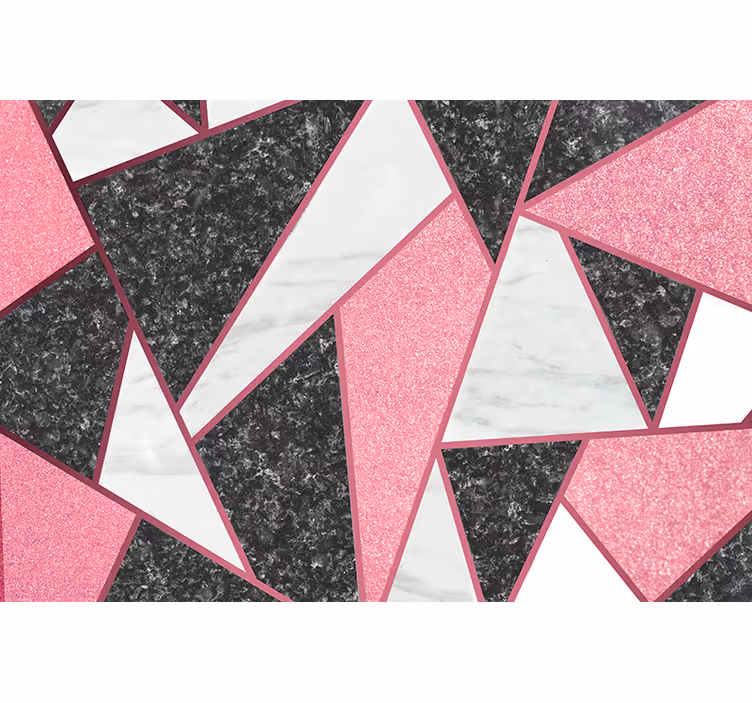Mural para cocina formas geométricas rosa y gris - TenVinilo