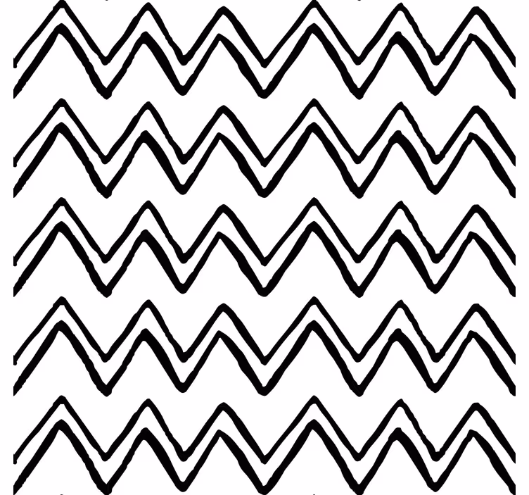 Papel mural blanco diseño zig zag irregular blanco y negro - TenVinilo