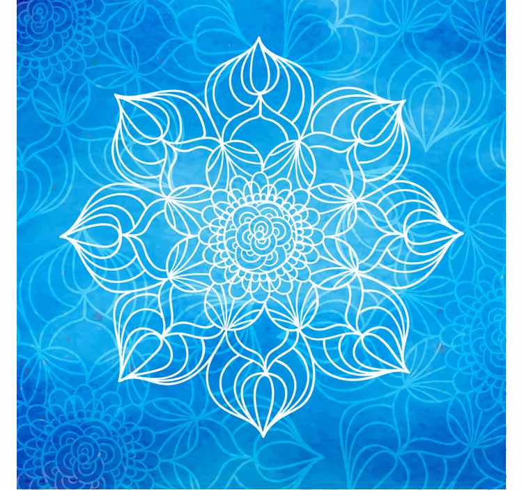 Papel mural azul mandala de salpicadura azul - TenVinilo