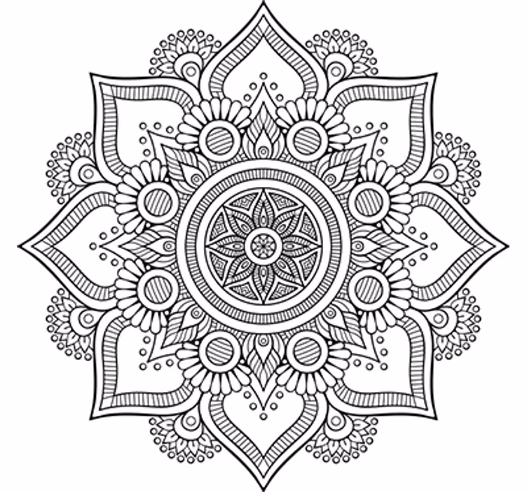 Papel mural blanco vinilos mandala florales - TenVinilo
