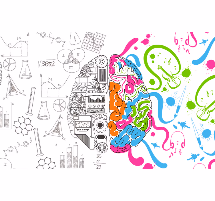 Papel mural blanco duo cerebro - TenVinilo