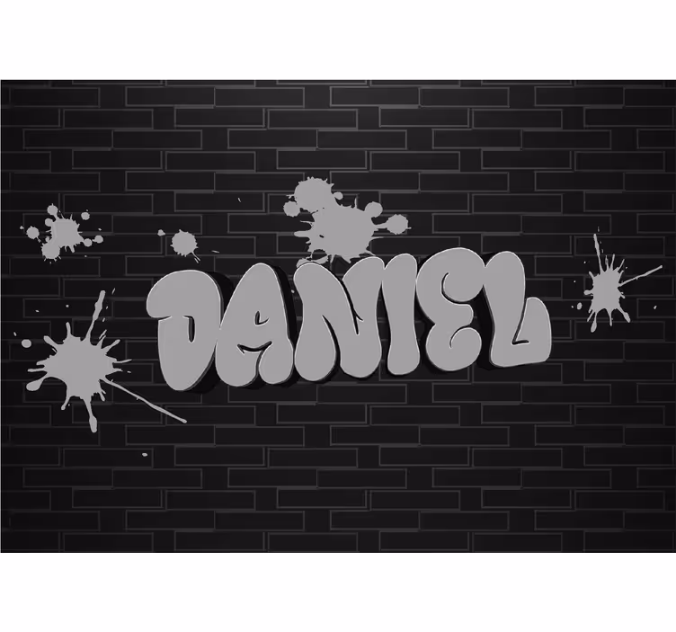 Papel mural negro grafiti de pared con nombre - TenVinilo