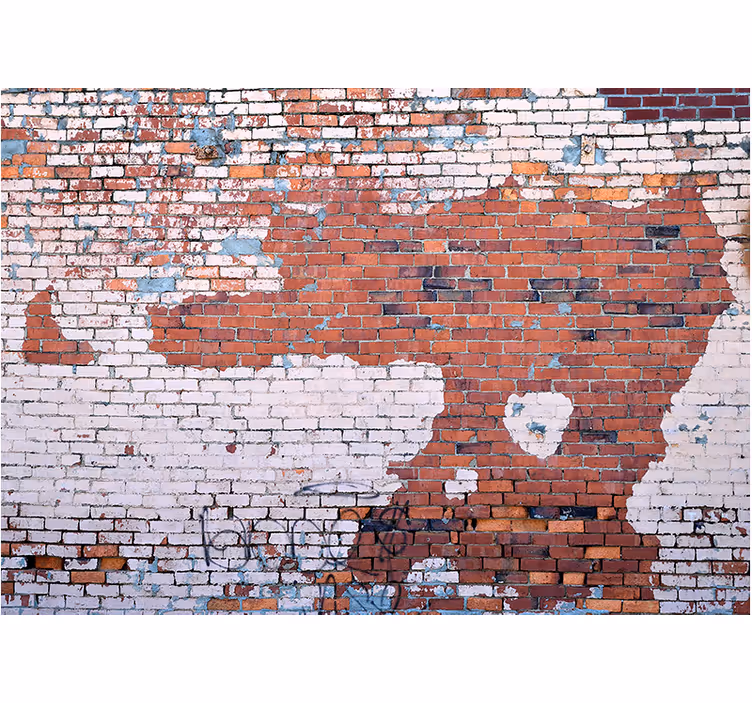 Mural para pasillo textura de ladrillo agrietado - TenVinilo