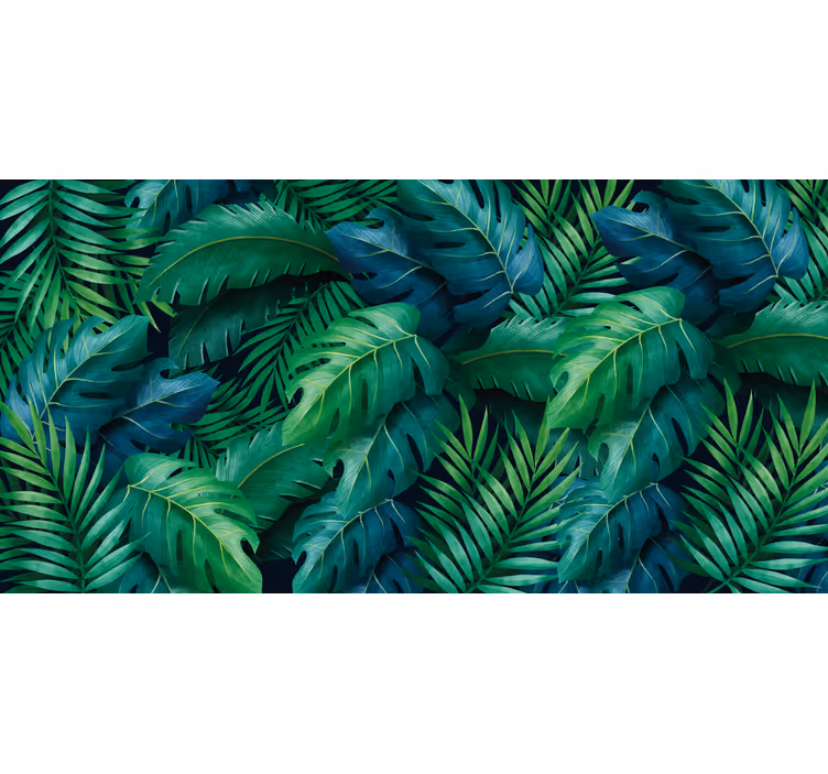Mural para recibidor follaje elegante tropical - TenVinilo