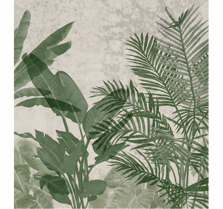 Mural de naturaleza hojas de selva minimalistas - TenVinilo