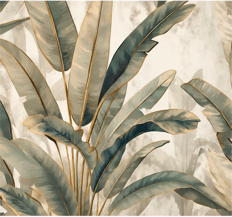 Mural de naturaleza textura de arena y hojas de selva - TenVinilo