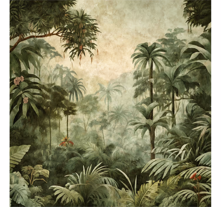 Mural de naturaleza vista de plantas tropicales - TenVinilo