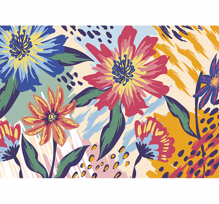 Mural de flores estallido floral - TenVinilo