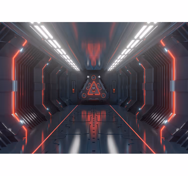 Fotomural 3D corredor futurista - TenVinilo