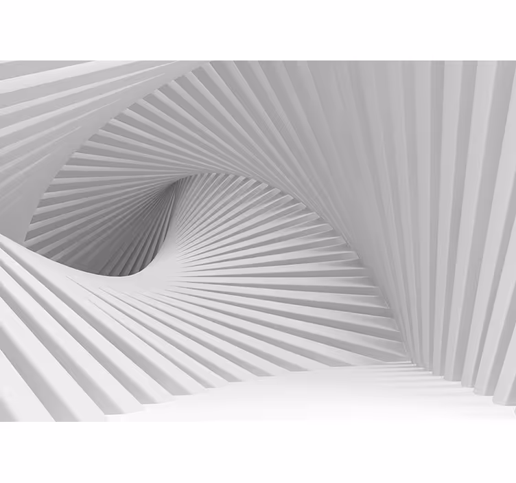 Fotomural 3D abstracto olas blancas - TenVinilo