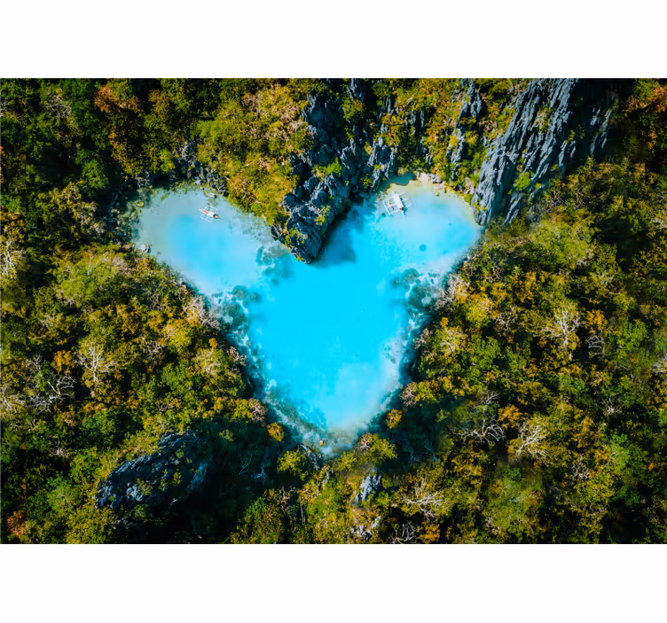 Mural de amor laguna en forma de corazón - TenVinilo