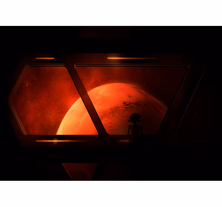 Mural del espacio vista del paisaje marciano - TenVinilo