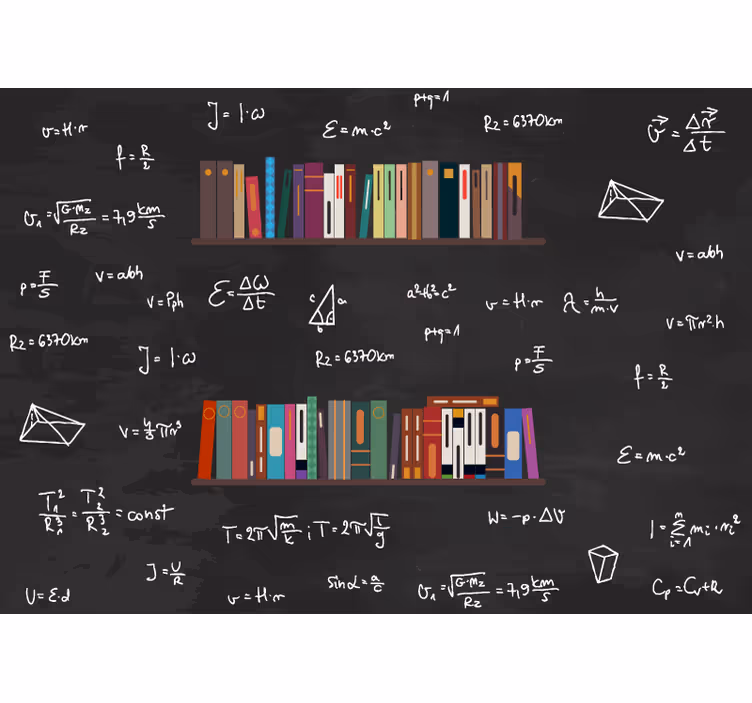 Mural de frases colección de libros de matemáticas - TenVinilo