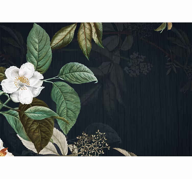 Mural de flores elegante flor blanca - TenVinilo